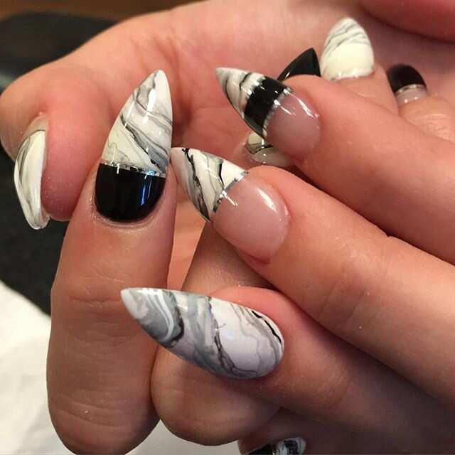 Half and half colored nails | Nails, Cute acrylic nails, Cute nails