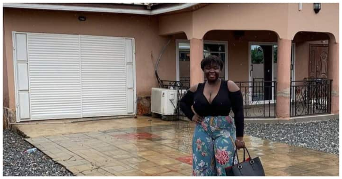 Maame Serwaa poses in front of her East Legon house