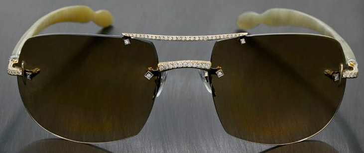 Luxuriator canary diamond glasses