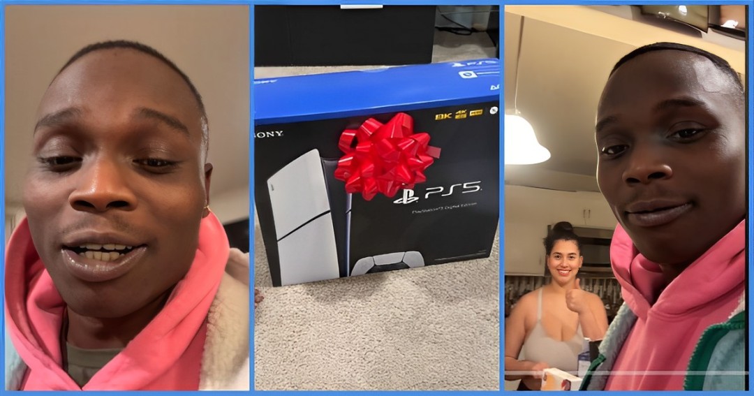 Ghana Man based In US Celebrates Wife For Buying Him PS5: "Find A Girl That Go Love You"
