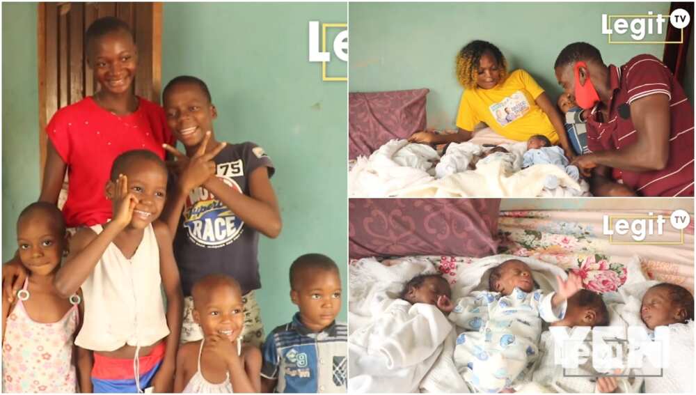 After 6 children, woman gives birth to 4 kids at once, unemployed husband cries out for help