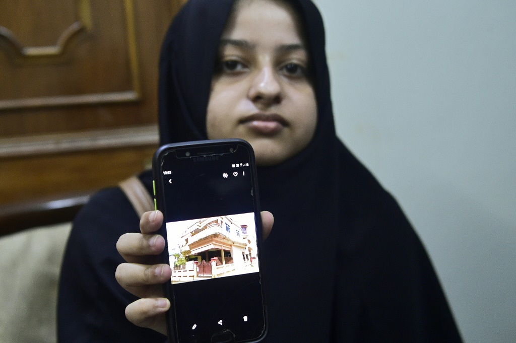 Indian teenager Somaiya Fatima was released in time from jail to watch live footage of an excavator claw smashing into the walls of her childhood home