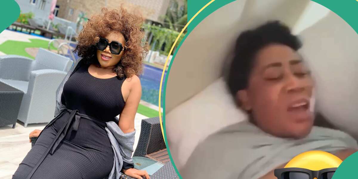 "Who did this to her?" Fans react as clip of Moyo Lawal in bed with a man in sultry state goes viral