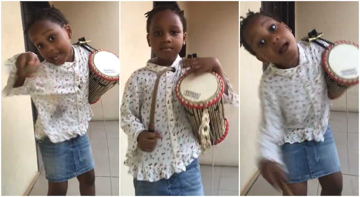 "She even has good voice": Girl plays drum in a sweet way, video of her perfect skills goes viral on TikTok