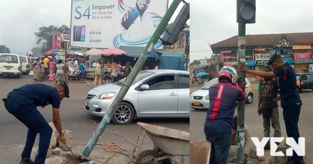 Simon Agbeko Ekpeagba: Police officer repairs broken down traffic light after helping disabled