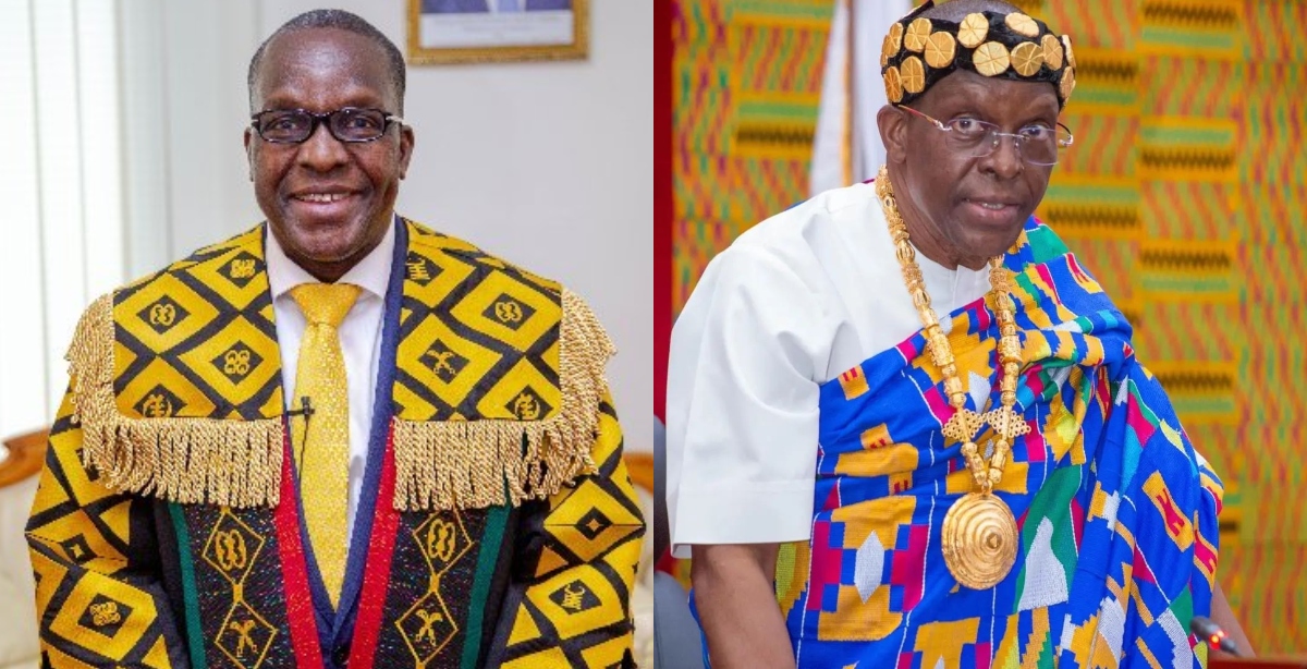 Speaker of Parliament Alban Bagbin in his official and newly adopted outfits