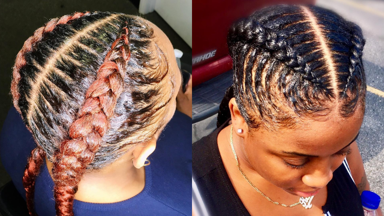 Feed-in two braids style