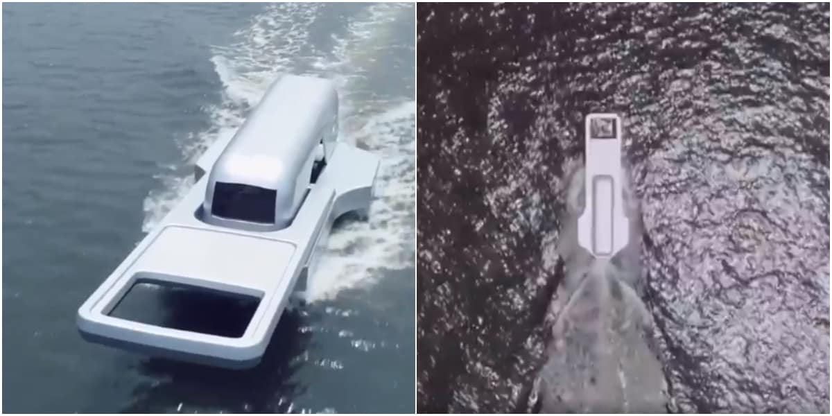 Japanese designer Yasuhiro Suzuki creates giant zipper boat to make it look like he's opening the water