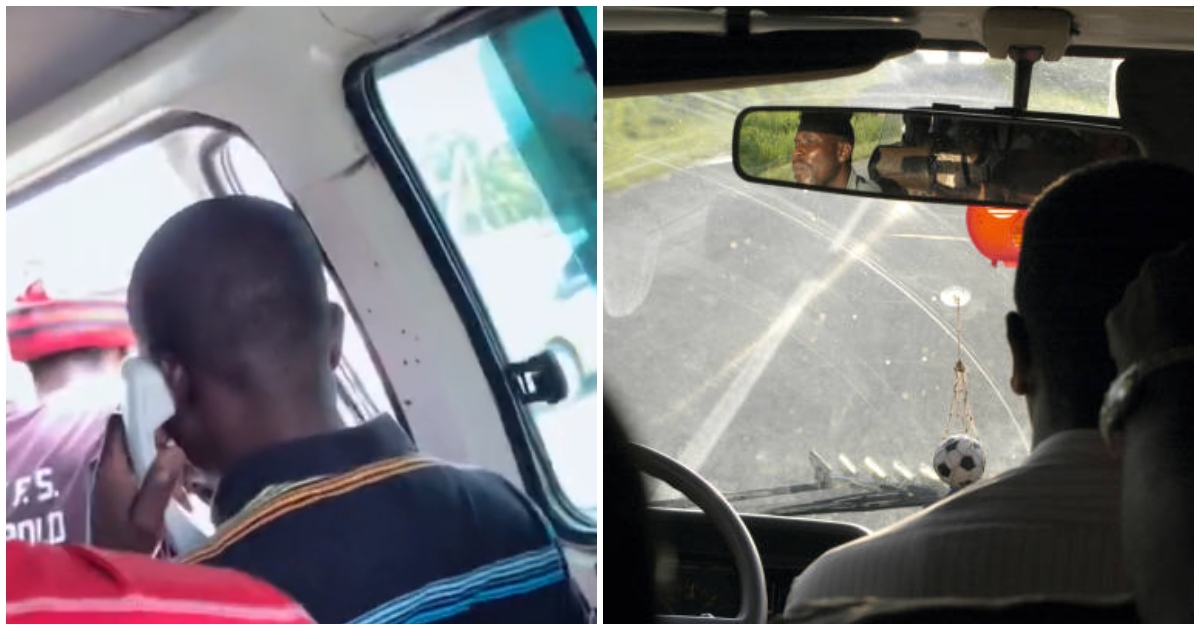 Man boards trotro with telephone