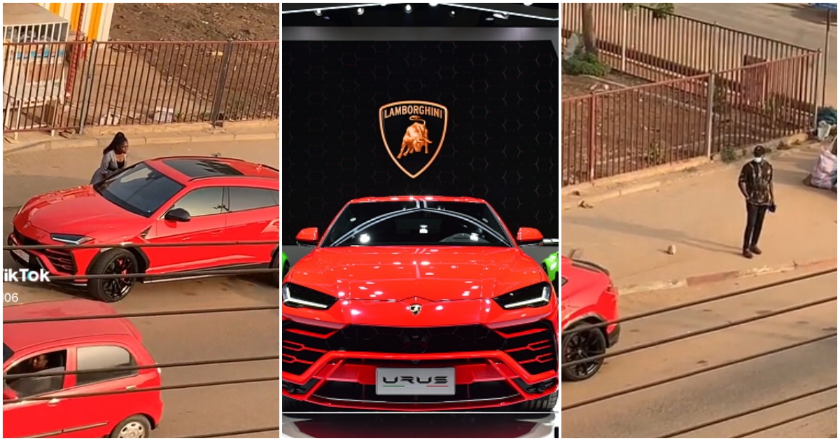 Ghanaian Lady Ditches Male Partner For Guy In A Lamborghini Urus Worth Over GH₵2 million; Video Causes Stir