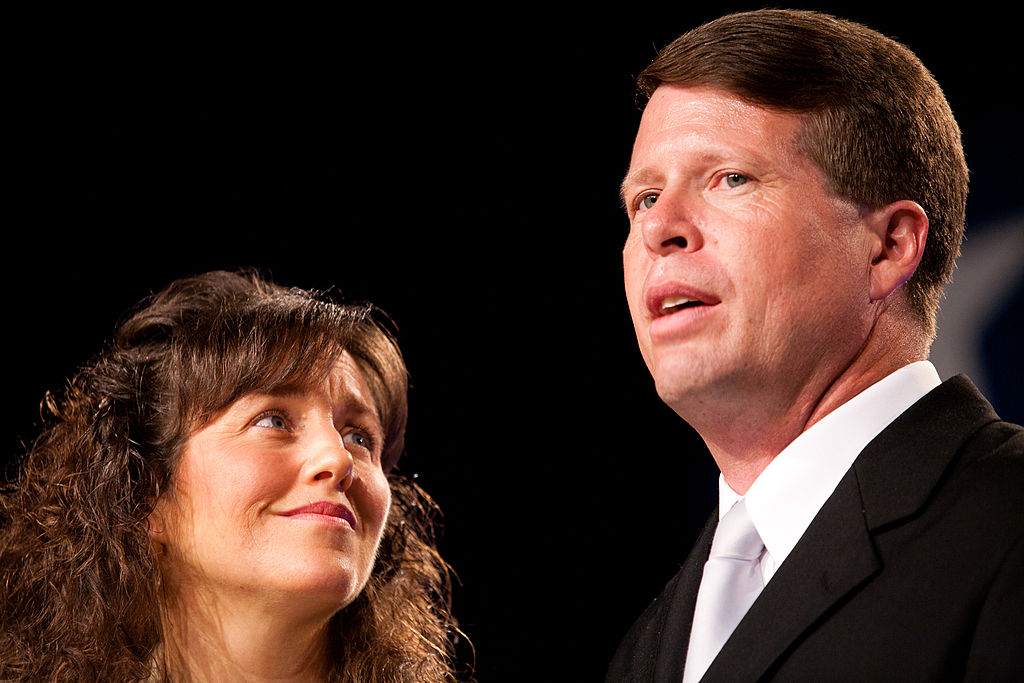Michelle and Jim Bob Duggar during a public speaking event