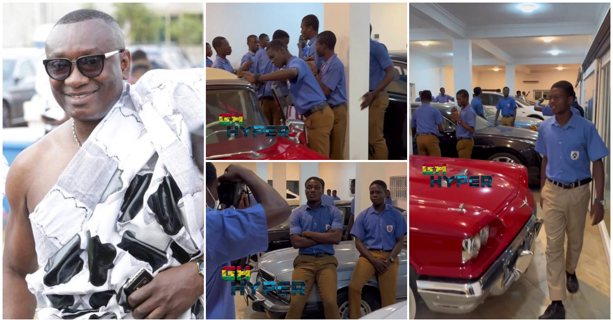Presec students tour Dr Ernest Ofori Sarpong's garage of luxury cars, video sparks reactions