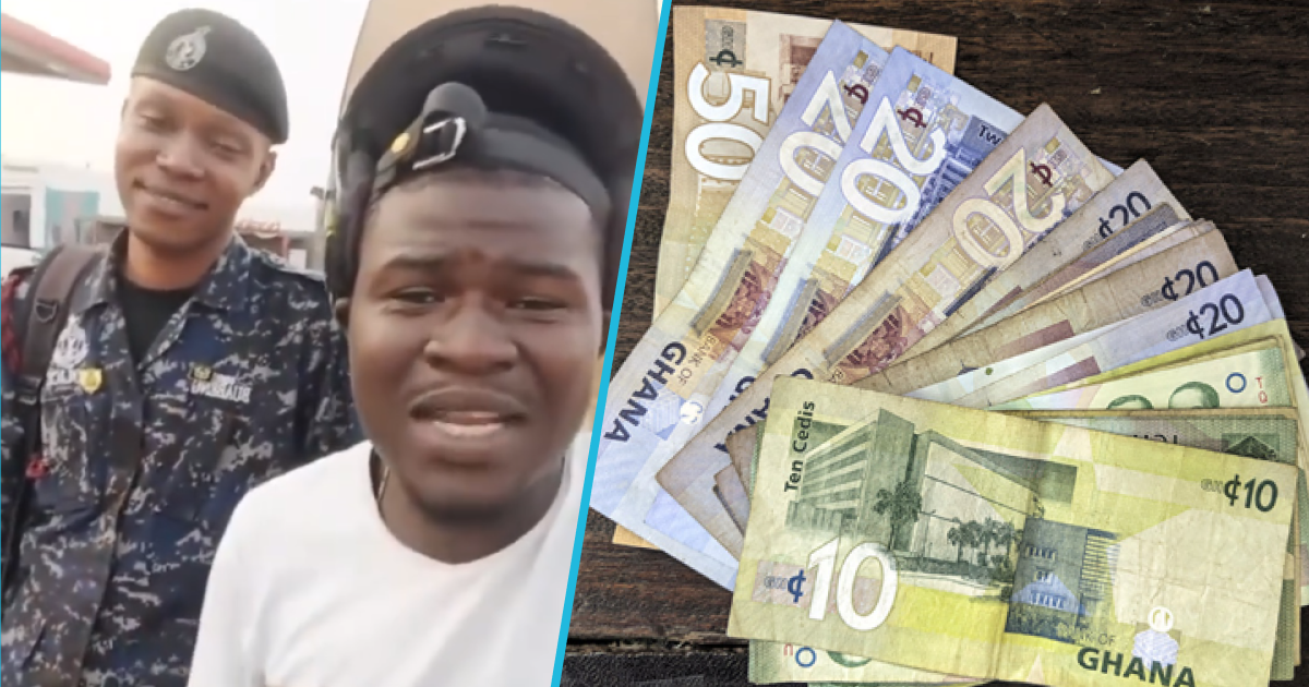 Photos of Ghana police officer and owner of GH¢2,100.