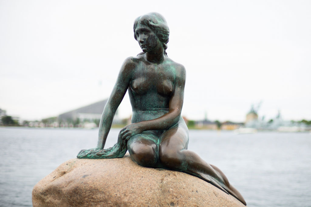 The Little Mermaid bronze sculpture in Copenhagen.