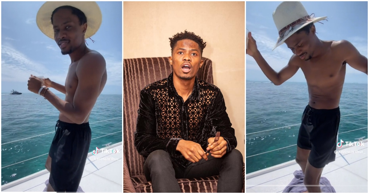 Kwesi Arthur chills on luxury boat in video; fans wonder why he was not at VGMA