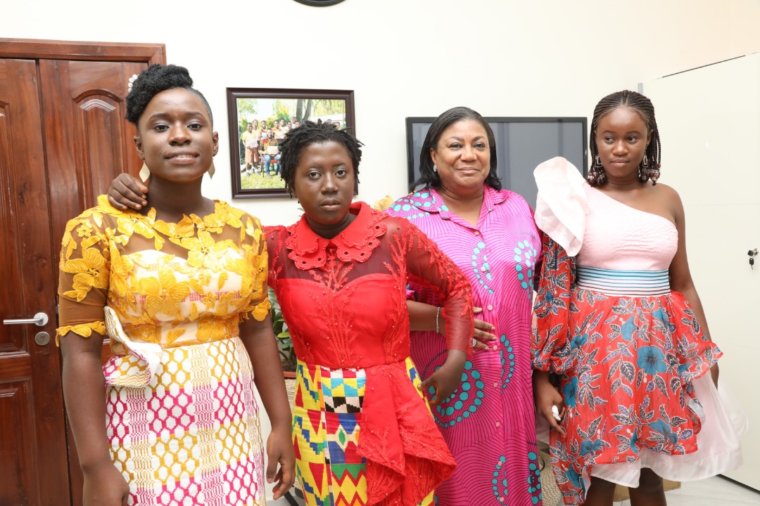 1st lady meets 3 stunning Ghanaian models living with autism (Photos)