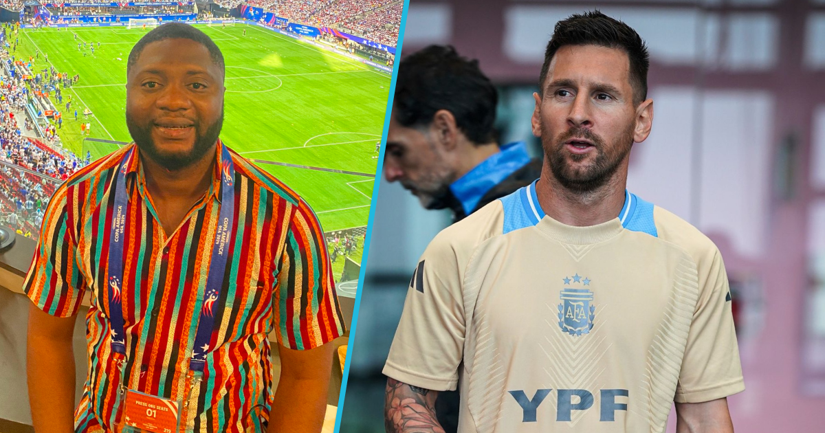Ghanaian Sports Journalist Ayim Derrick and Argentinian Captain Lionel Messi