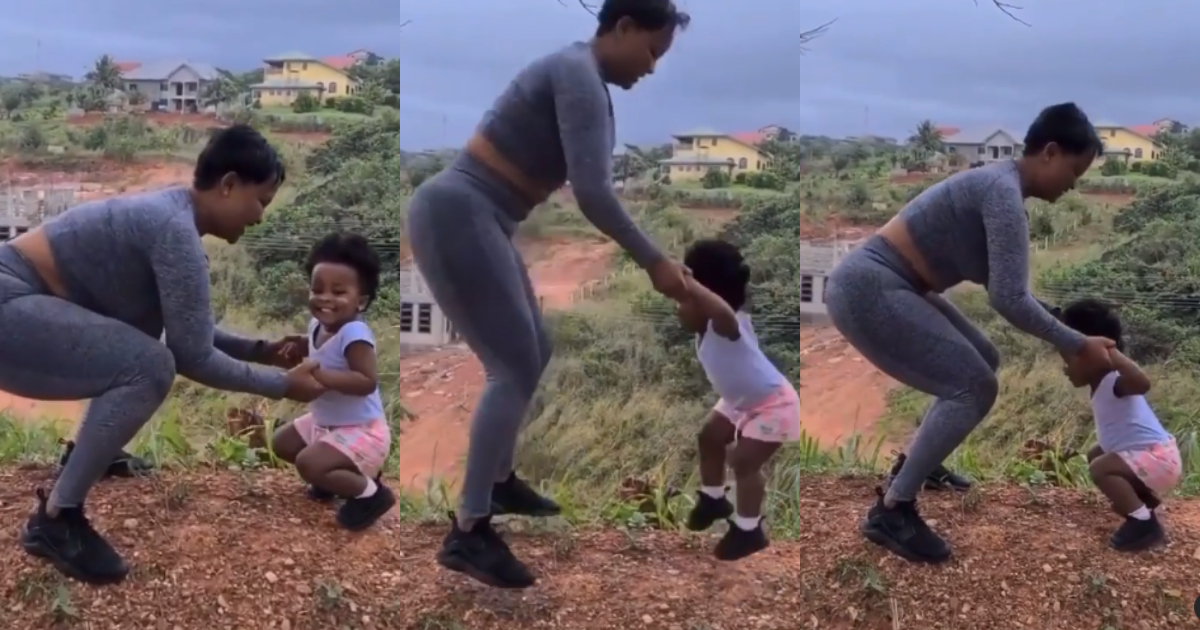 Nana Ama McBrown’s daughter Baby Maxin exercises with mummy in new video