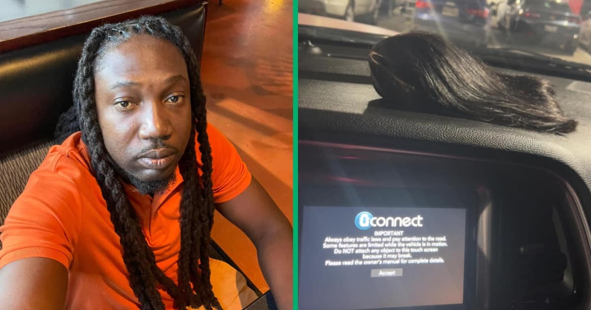Facebook post featuring a woman's wig on a car dashboard gains attention