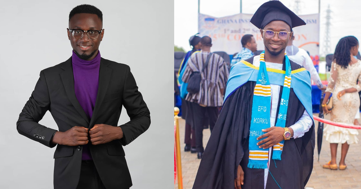 Young man celebrates becoming GIJ's best graduating student