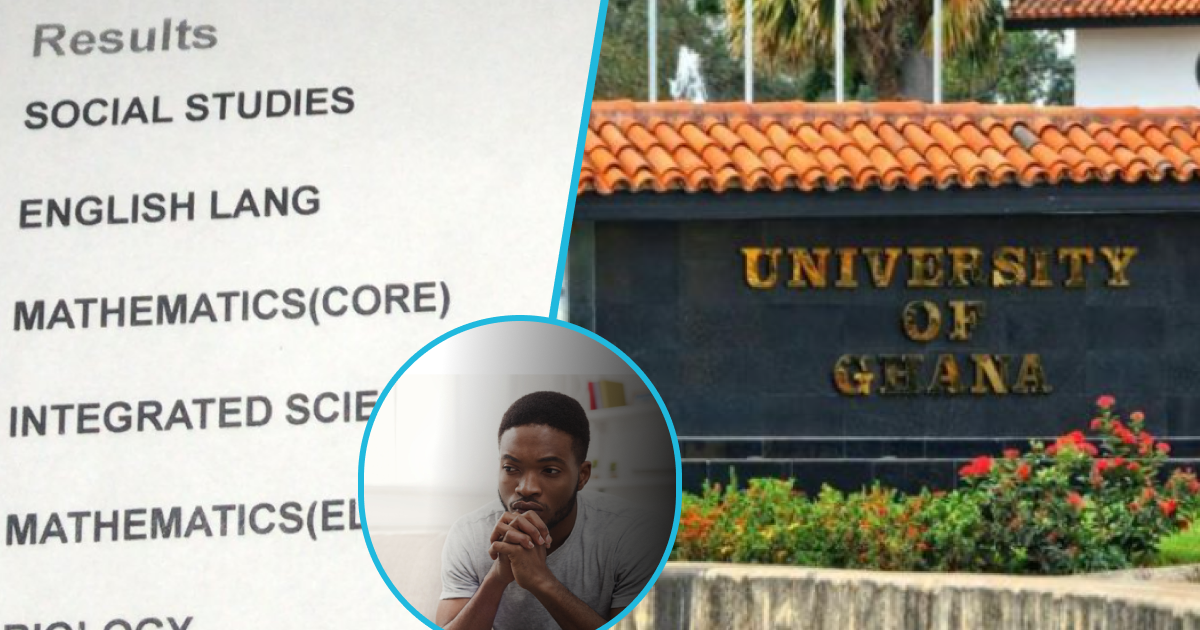 Legon 2024 admission: Boy with 2As displays results after university releases admissions list