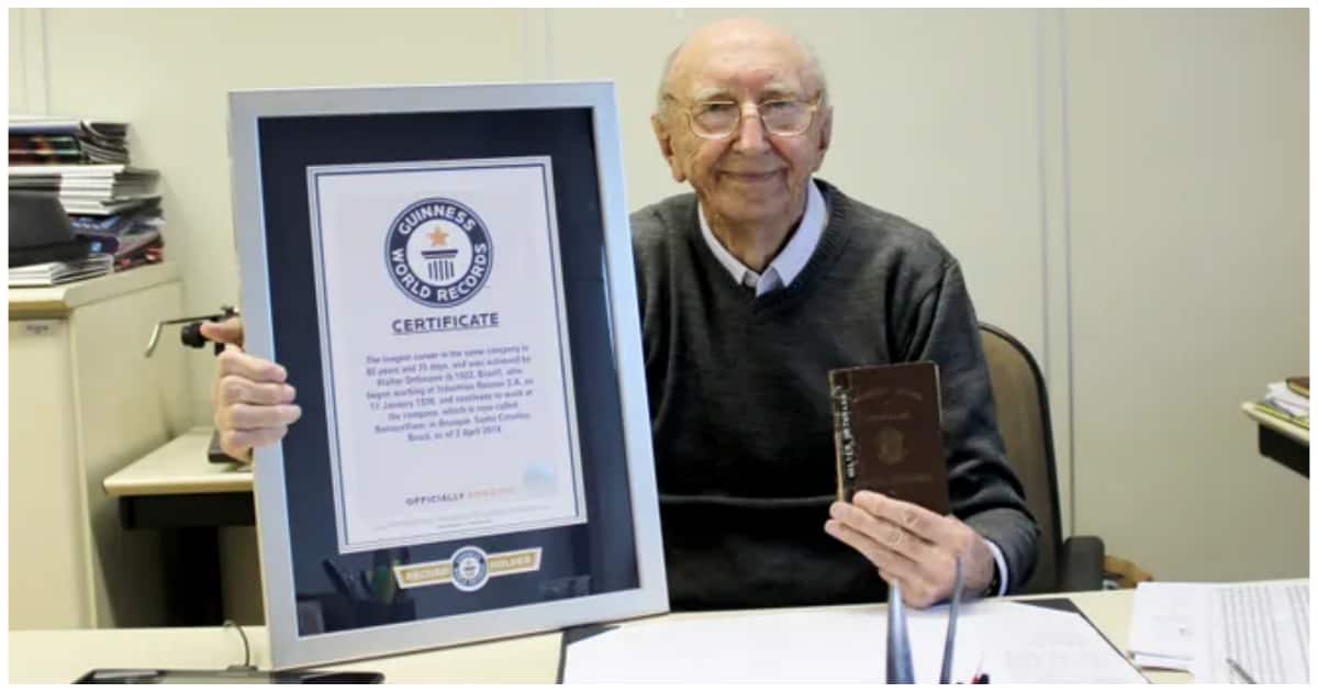100-Year-Old Man Breaks Record after Working at Same Company for 84 Years