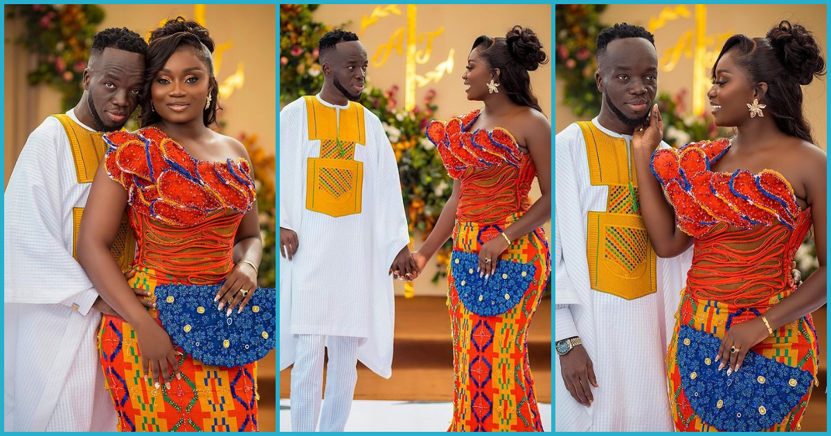 Akwaboah speaks after his traditional wedding, shares lovely photo with his wife
