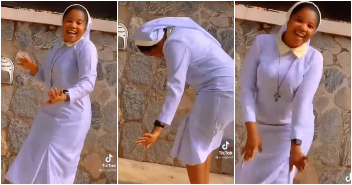 Nigerians react to video of reverend sister whining her waist with great energy, leaves many salivating