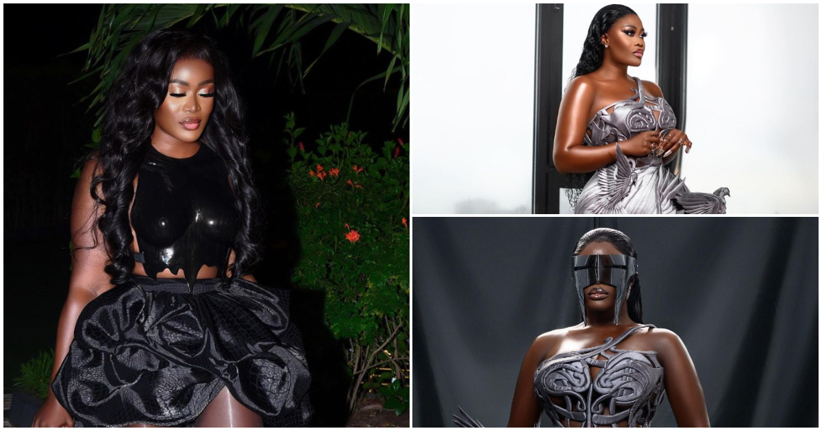 Nana Ama Addo breaks the internet with her one-hand dove-inspired dress and elegant hairstyle at the 2023 AMVCA