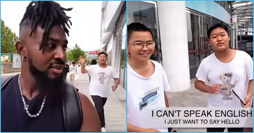 Ghanaian man in China turns celebrity, people rush to talk to him, praise his looks in video