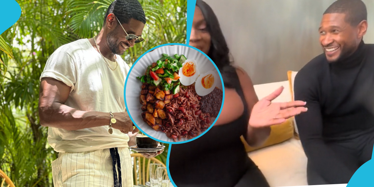 Usher Raymond makes Ghanaians happy as he talks about waakye in video