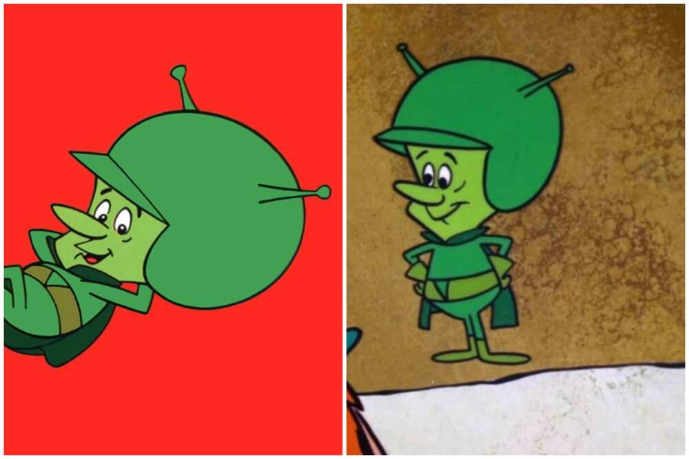 Green cartoon characters