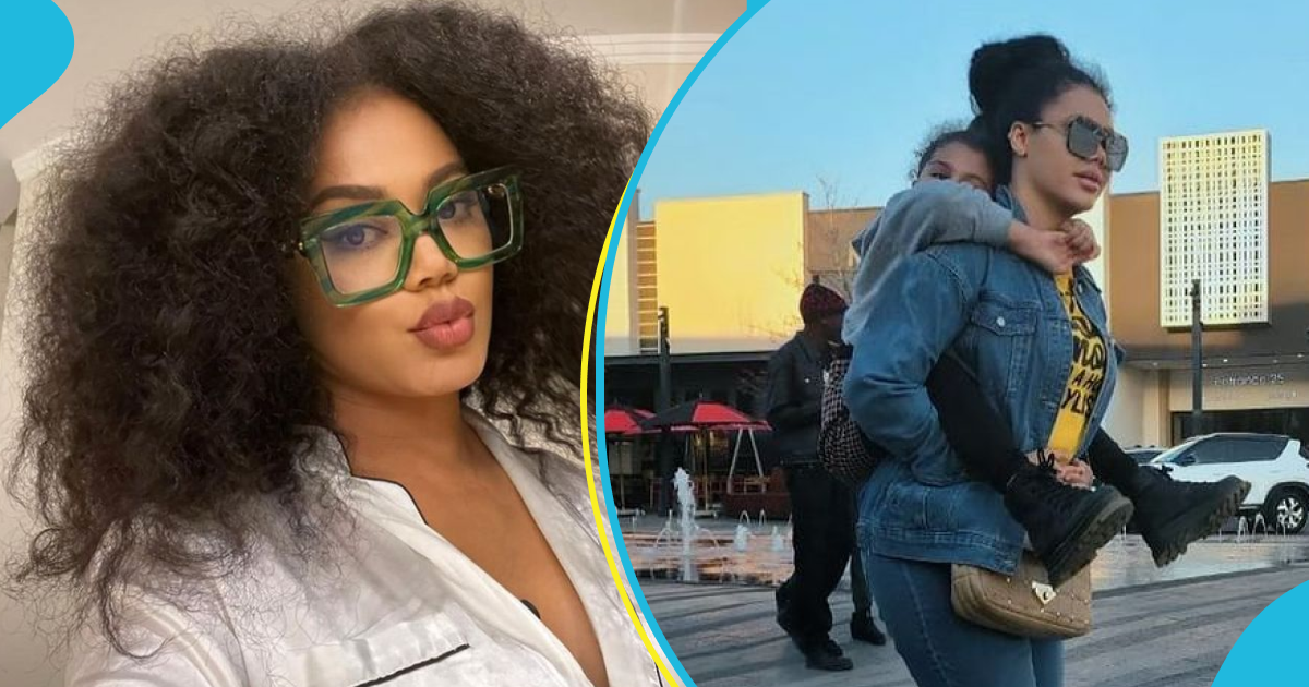 Nadia Buari and her daughter taking a walk abroad