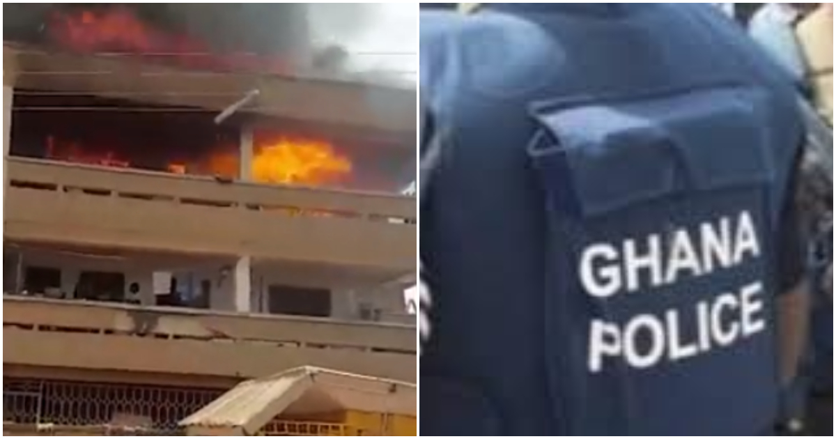 Live: Huge explosive as fire catches police building at Aboabo; video emerges