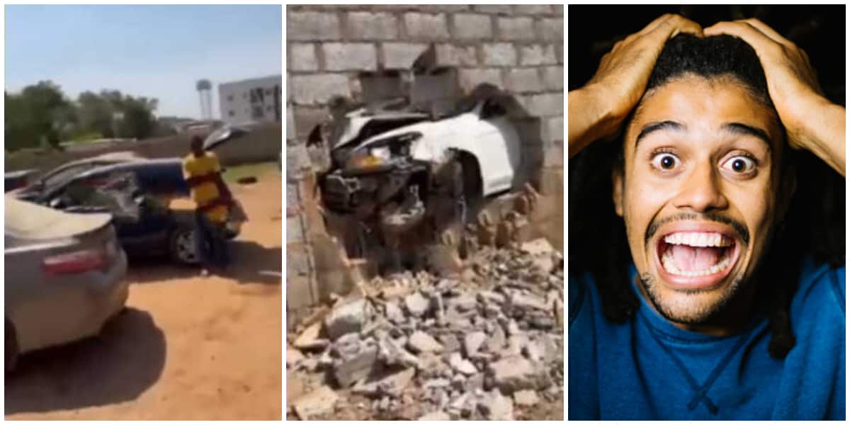 Reactions as gateman lands in trouble for crashing boss' car while taking it out in his absence