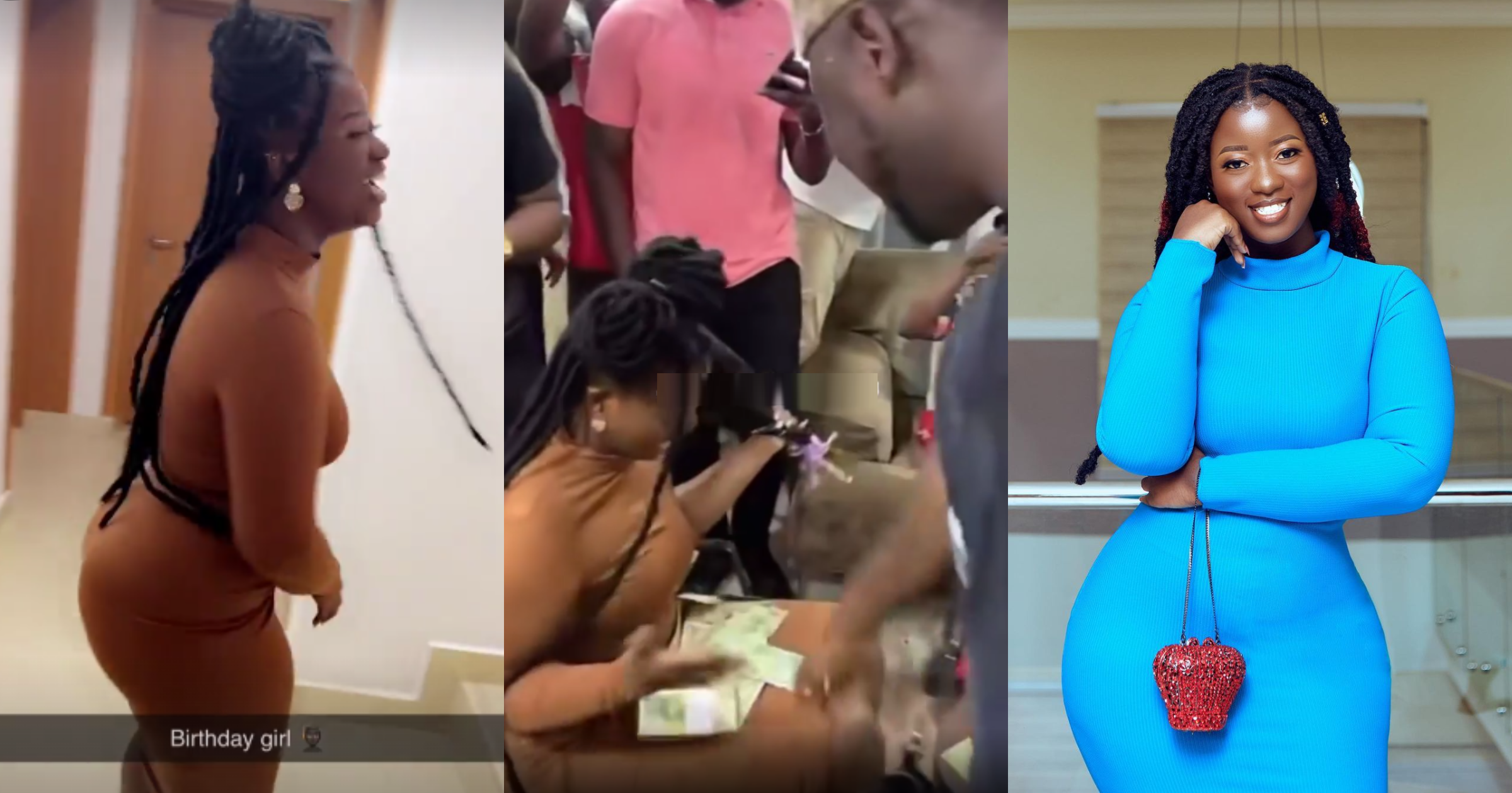 Beautiful videos drop as Medikal rains bundles of cash on younger sister at her birthday party