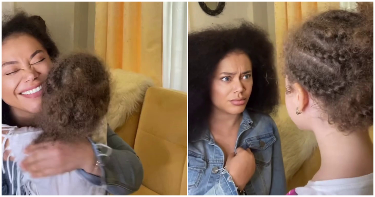 Nadia Buari and her daughter act in a skit