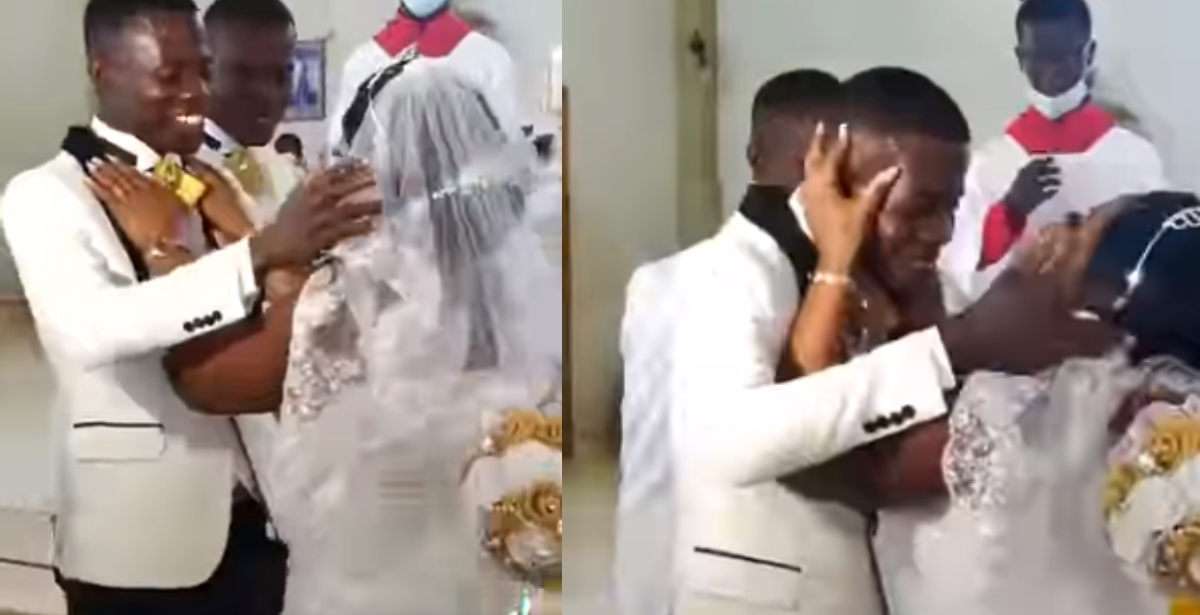 Video of a Couple Playing Tug of war after Priest Ask Groom to Kiss the Bride goes Viral