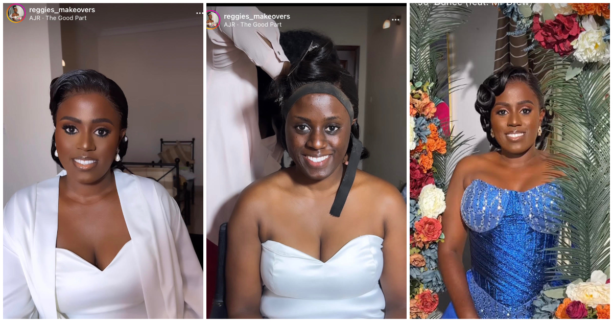 Bridal Transformation: Before And After Unrecognisable Makeup Videos of Ghanaian Brides Cause Massive Stir