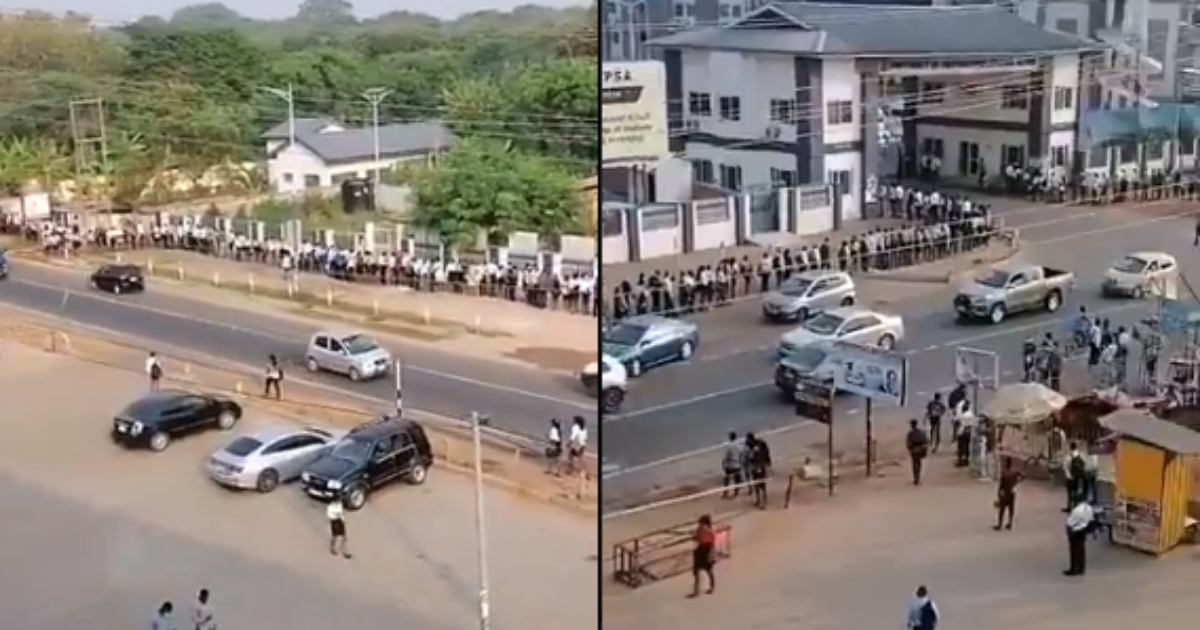 The line is longer than January - Ghanaians say as video of UPSA students in long queue drops