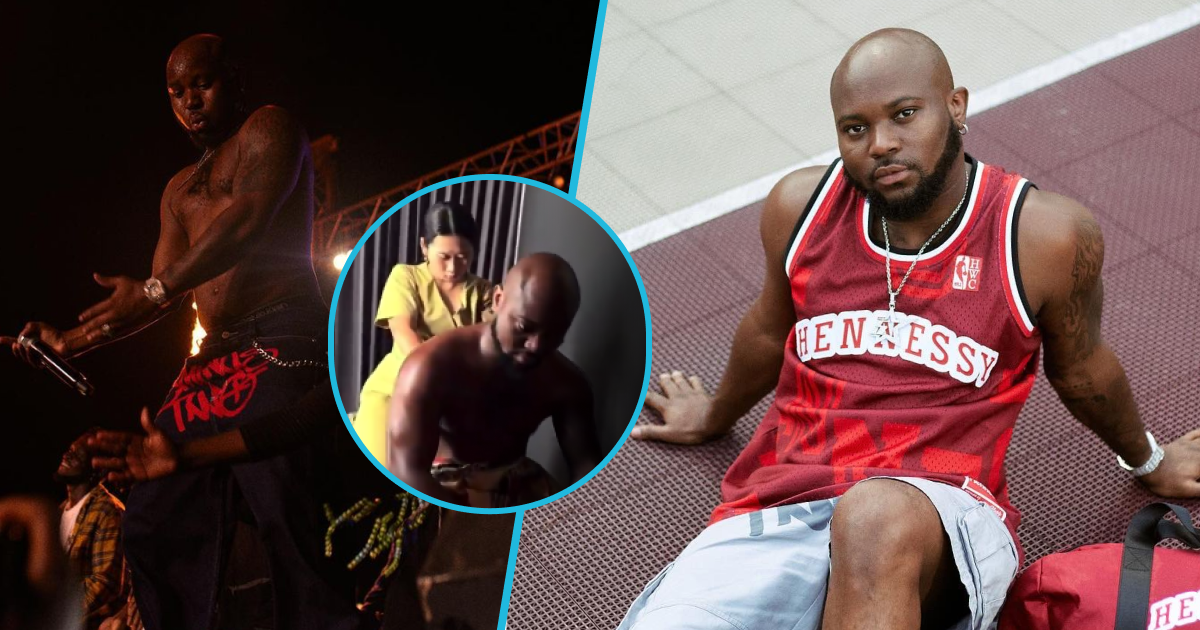King Promise gets massage in Bali
