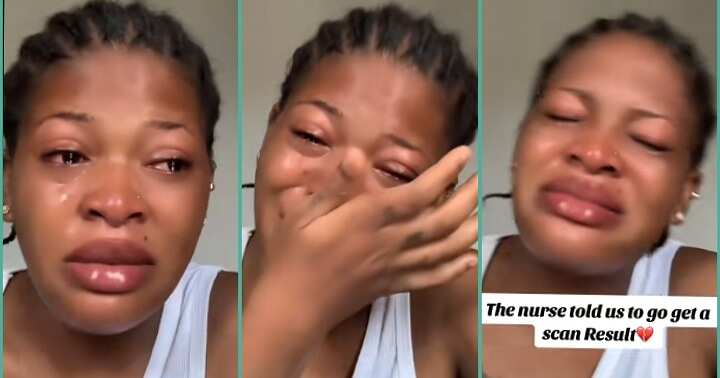 Lady cries a river after her baby died in her womb