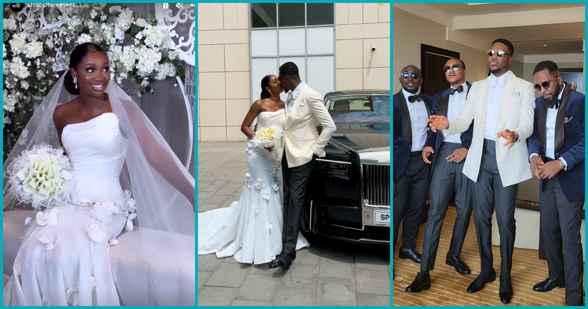 First videos drop as Ofori Saprong's 2nddaughter and her handsome groom hold white wedding