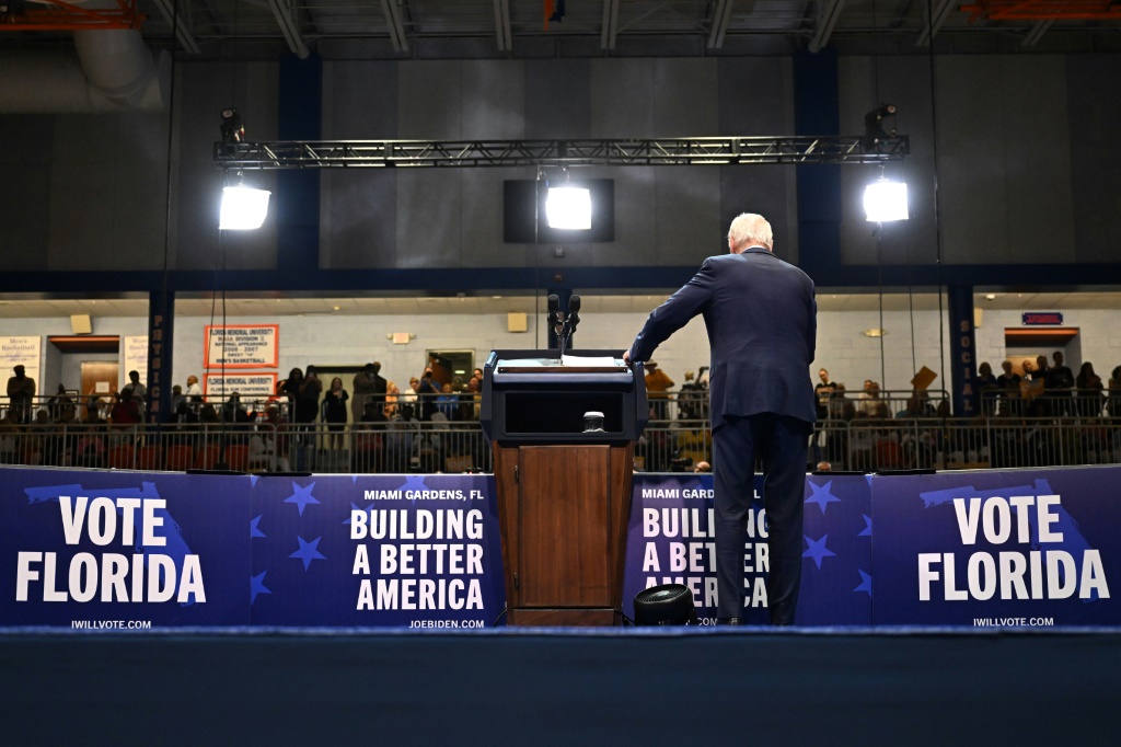 President Joe Biden speaks at a rally in Florida on November 1, 2022