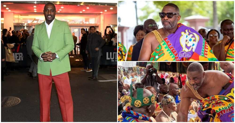 Idris Elba looks classy in kente wrap