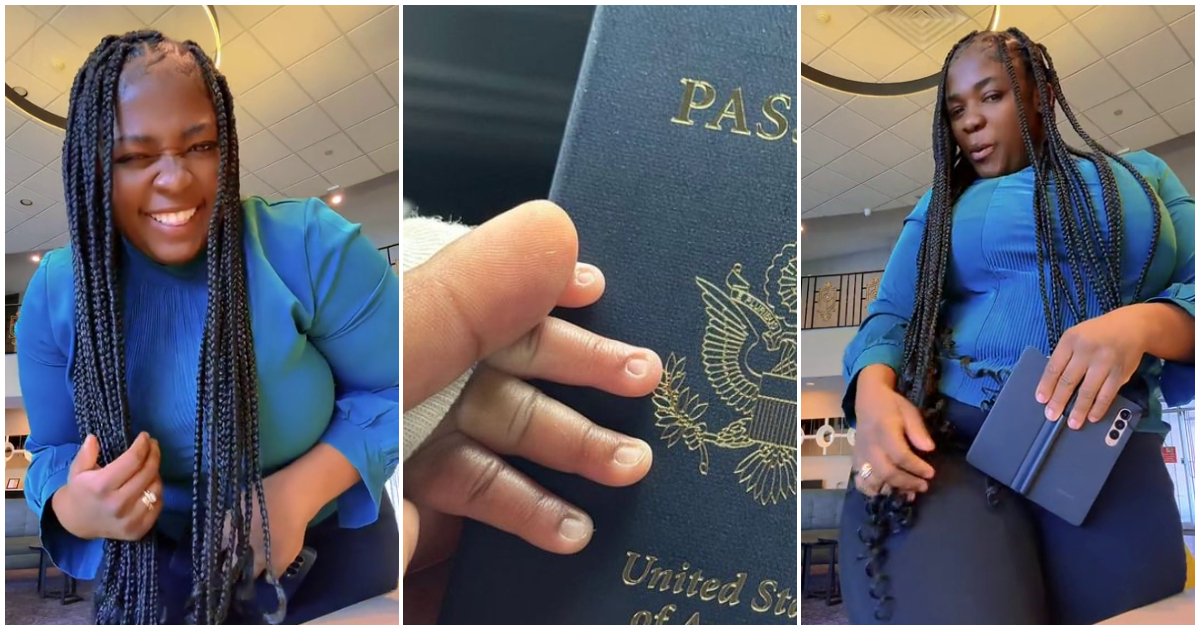 Tracey Boakye and her son with U.S passport