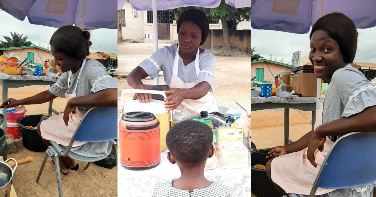 Rebecca Adu Konadu, a graduate from University of Education becomes a 'koko' seller after being unemployed for years