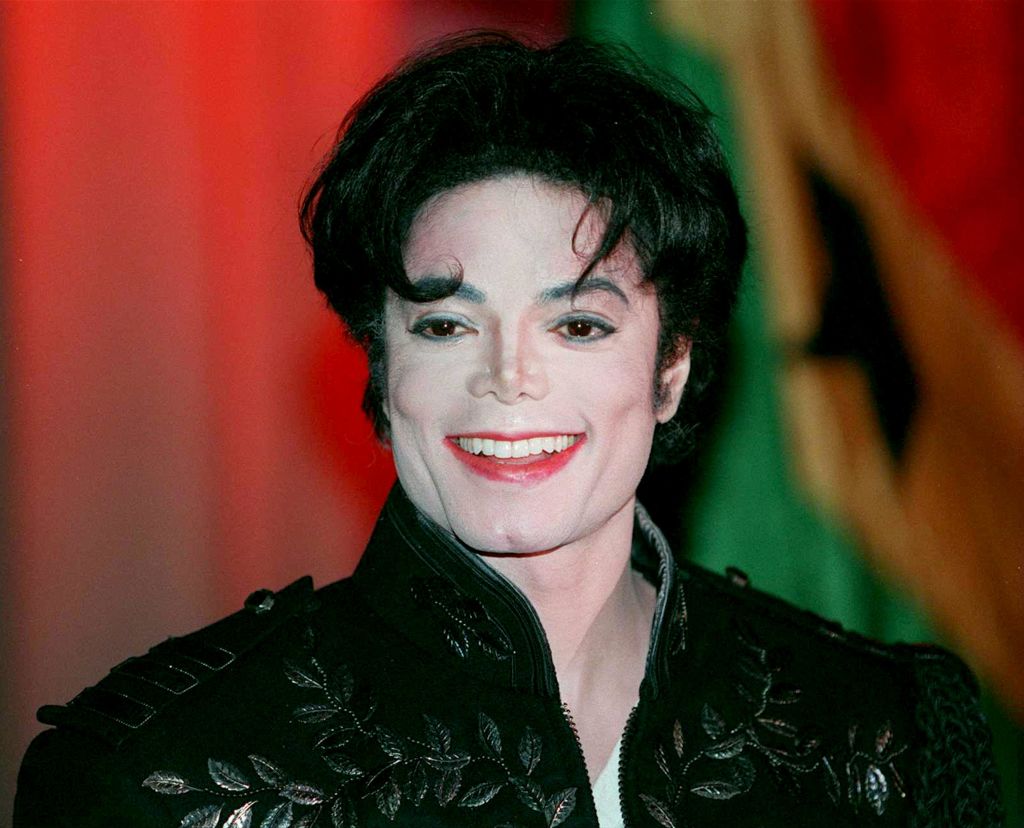 Pop icon Michael Jackson in an elegant black suit.