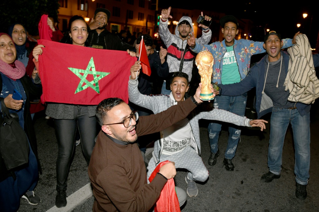 Moroccans in Rabat cheered and sang after their team beat Spain at the World Cup