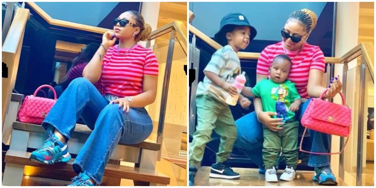 Photos of Regina Daniels and her sons